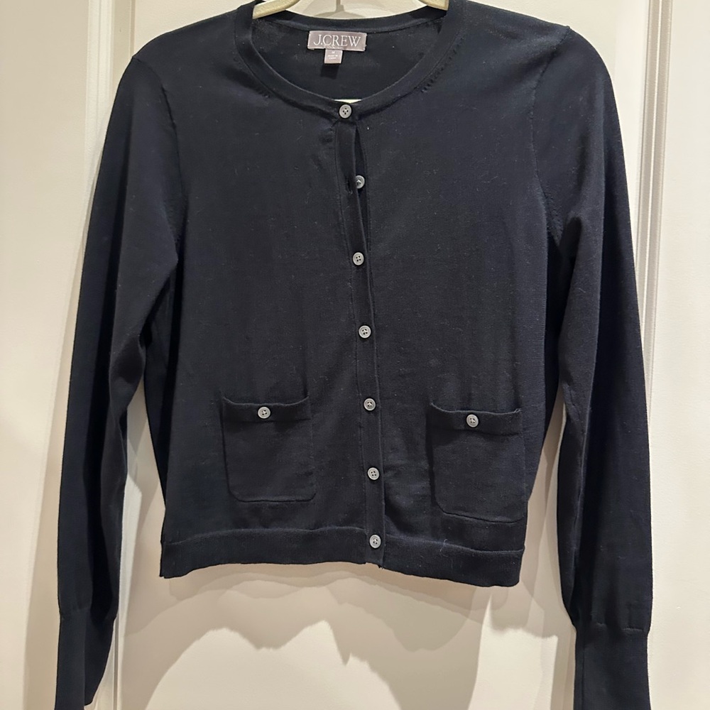 J. Crew Women's Black Cardigan with Button Details